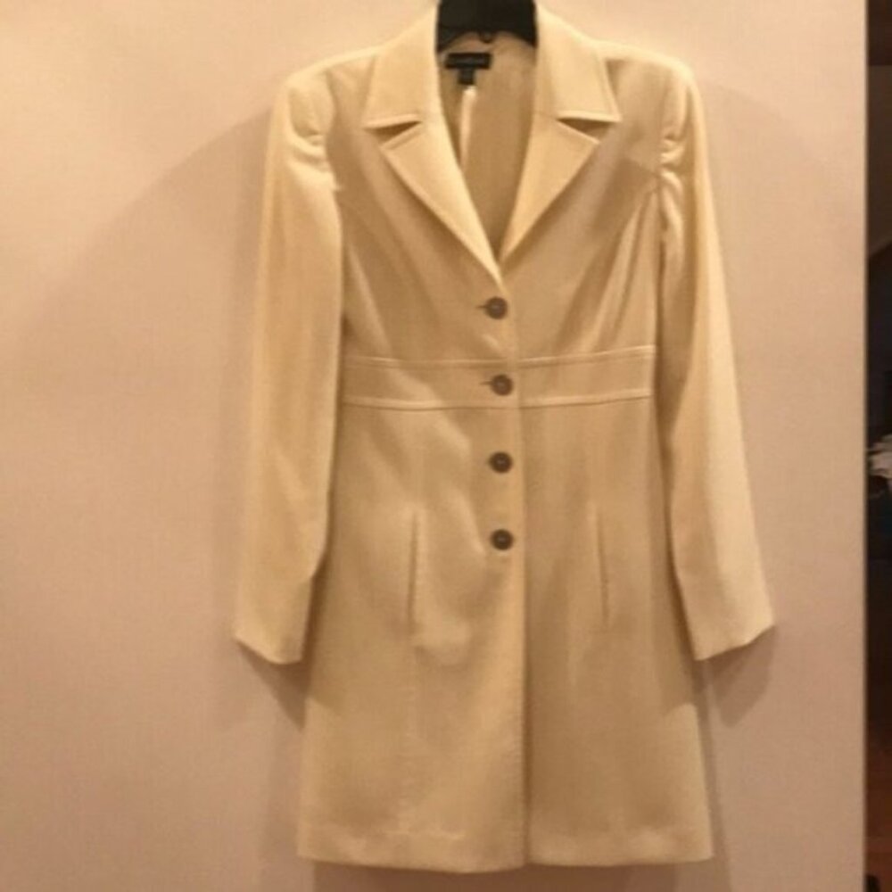 💛✨ Bebe Women’s Yellow Button-Down Long Blazer Coat | Size 6 ✨💛